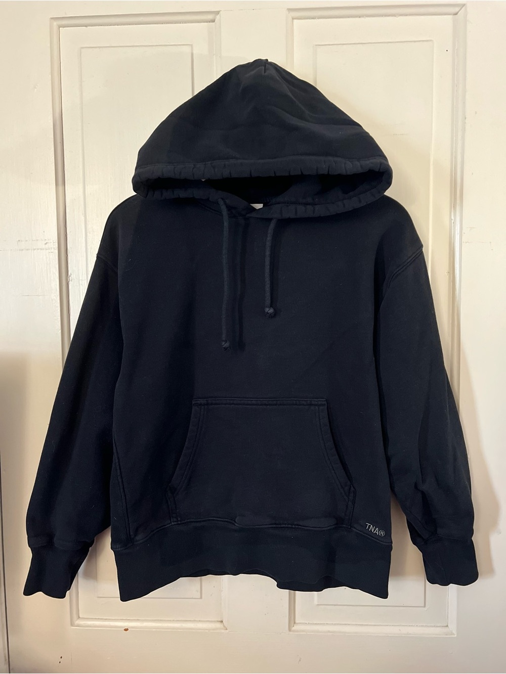 TNA Aritzia Sweatfleece Cozy Fleece Boyfriend Fit Hoodie Black Size XS